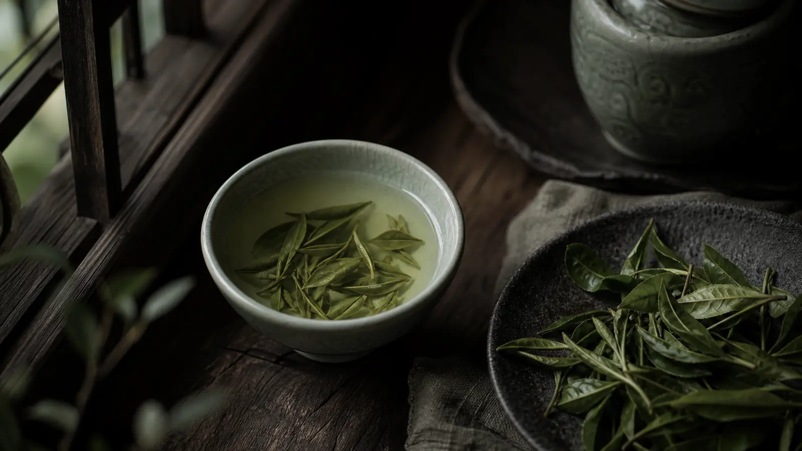 Korean green tea leaves
