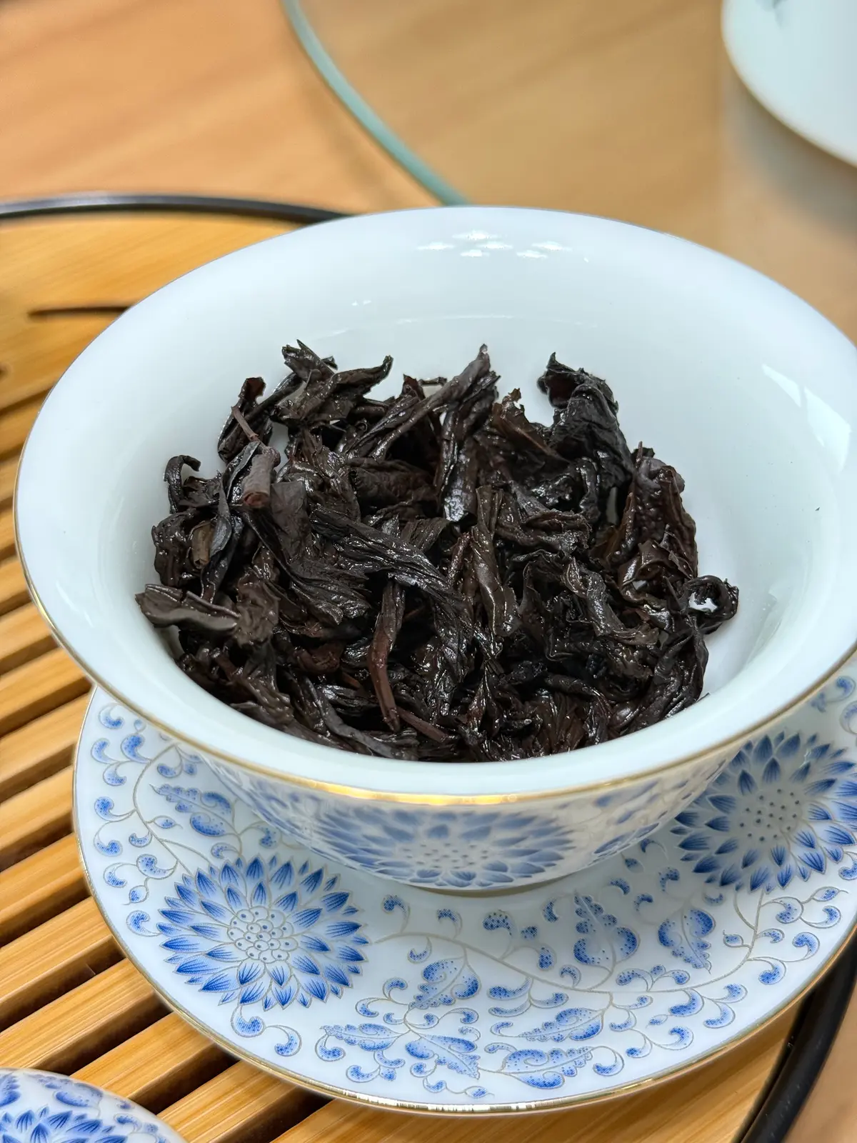 13-Year Aged Da Hong Pao — wet leaves after session